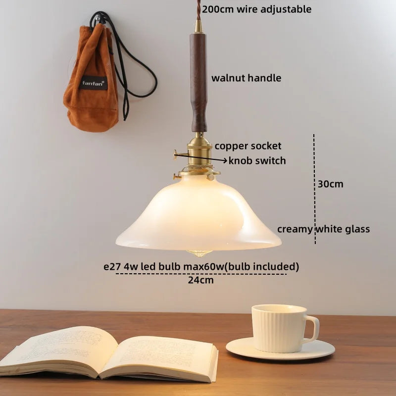 DecorBites™ Copper Walnut LED Pendant Lights, Modern Hanging Lamp for Hallway, Bedroom, Dining Room