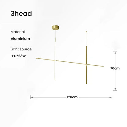 DecorBites™ LED Linear Ceiling Chandelier Italian Designer Luxury Dining Room Chandelier