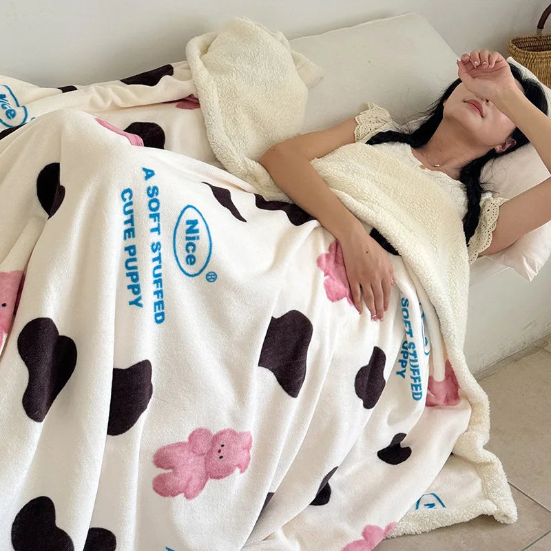 Cartoon Plush Sofa Blanket