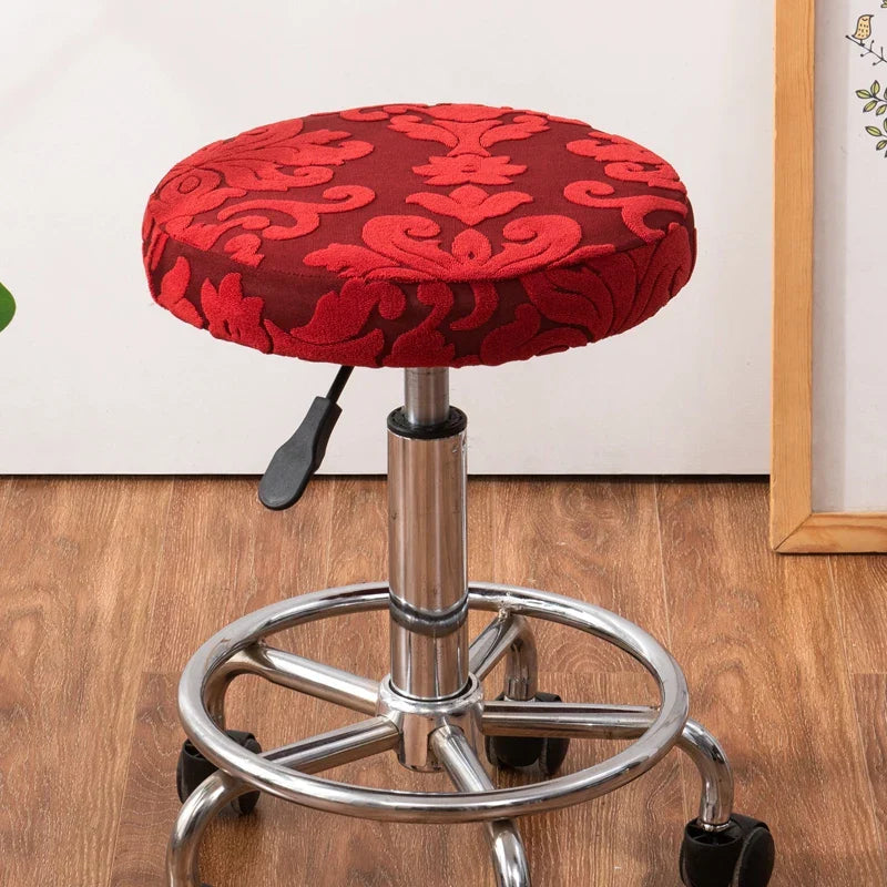 DecorBites™ Jacquard Elastic Bar Chair Cover - Stretch Round Seat Protector