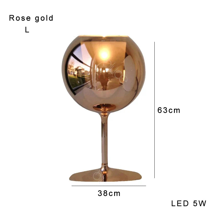 Gold Chrome Glass Table Lamp