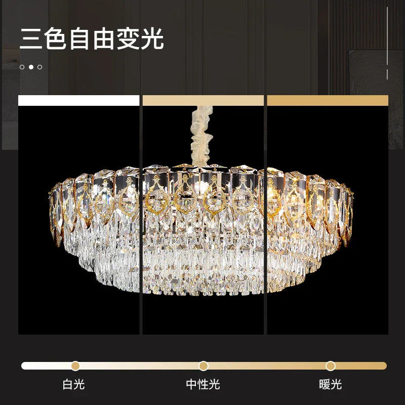DecorBites™ Crystal Chandelier: Modern Luxury Round Italian Restaurant Light