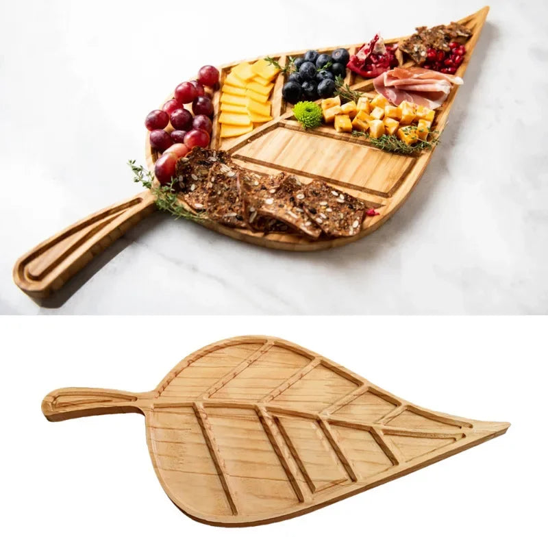 Wood Leaf Charcuterie Board