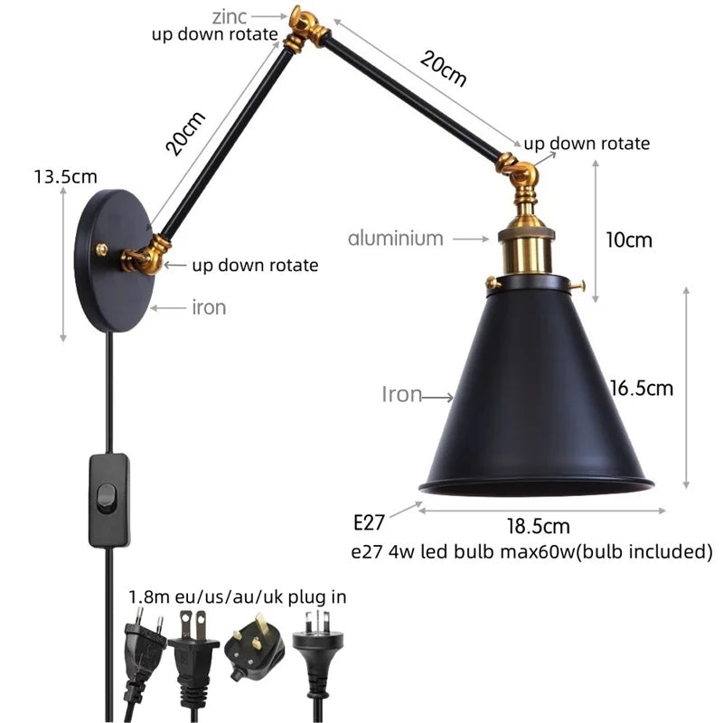 Brass Long Arm Lamp