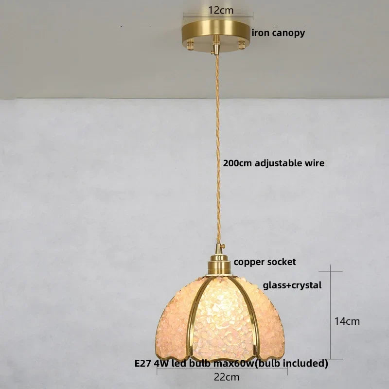 DecorBites™ Crystal Glass LED Pendant Light Fixture, Adjustable Height, Modern Luxury Design
