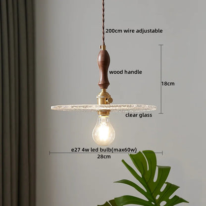 DecorBites™ Clear Glass Pendant Lamp Japanese Style LED Hanging Lights