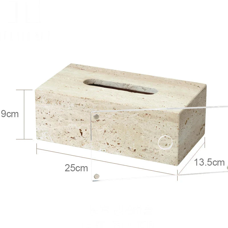 DecorBites™ Beige Travertine Marble Bathroom Accessories Set - Soap Dispenser, Soap Dish, Reed Diffuser