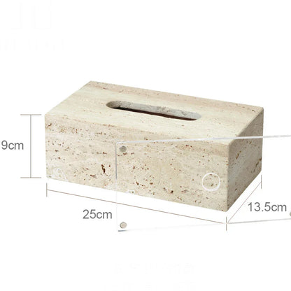 DecorBites™ Beige Travertine Marble Bathroom Accessories Set - Soap Dispenser, Soap Dish, Reed Diffuser