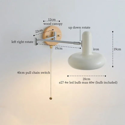 DecorBites™ Cream Iron Art LED Wall Lamp for Bedroom Living Room Decor