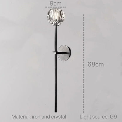 DecorBites™ Crystal Wall Sconce: Modern LED Fixture for Bedroom, Living Room, and Hallway