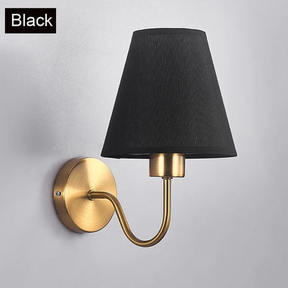 DecorBites™ Gold Fabric Wall Lamp: Modern Nordic Bedroom Light Fixture for Hotel Aisle & TV Background.