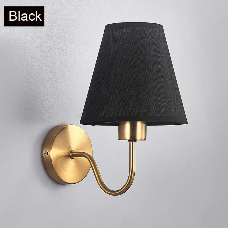 Gold Fabric Wall Lamp Vintage-Inspired Linen