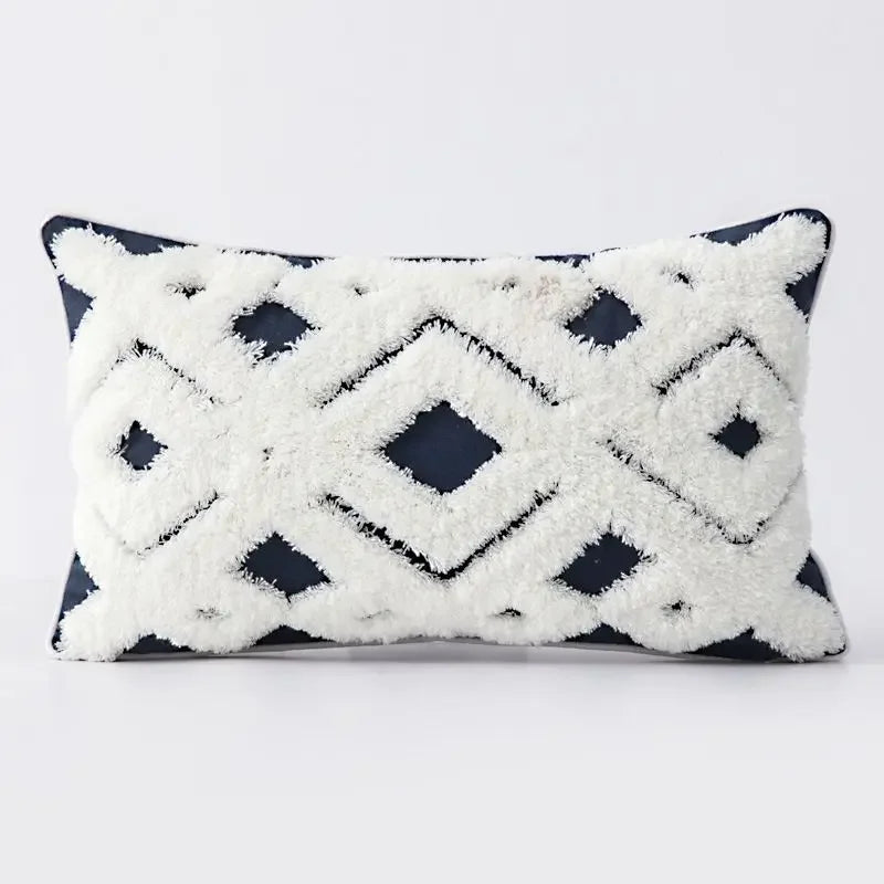 DecorBites™ Geometric Tufted Tassel Cushion Cover 30x50cm