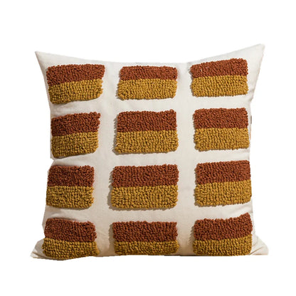 DecorBites™ Geometric Embroidery Circle Stripe Cushion Cover | Home Sofa Decor Pillowcase