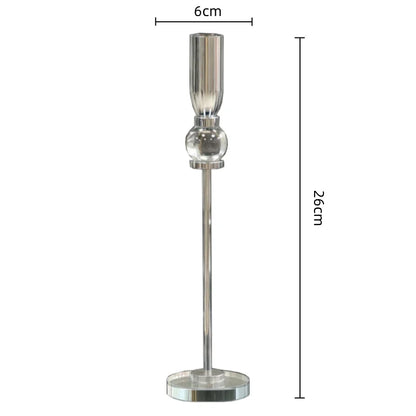 DecorBites™ Crystal Glass Candlestick Holder - Elegant Home Décor Accessory