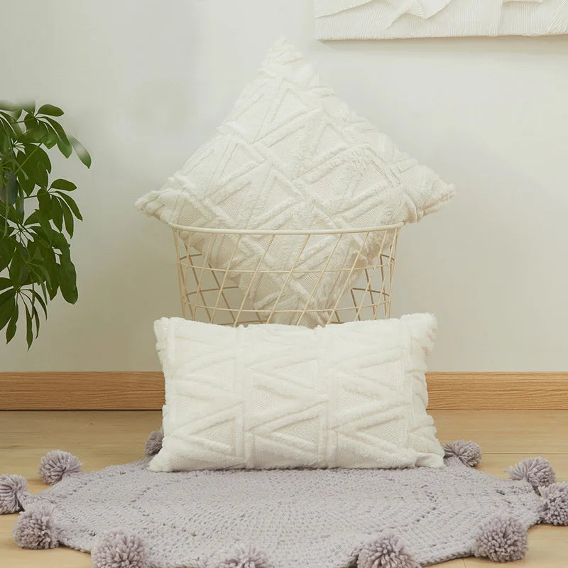 DecorBites™ Diamond Solid Embroidery Cushion Cover - Modern Home Decor