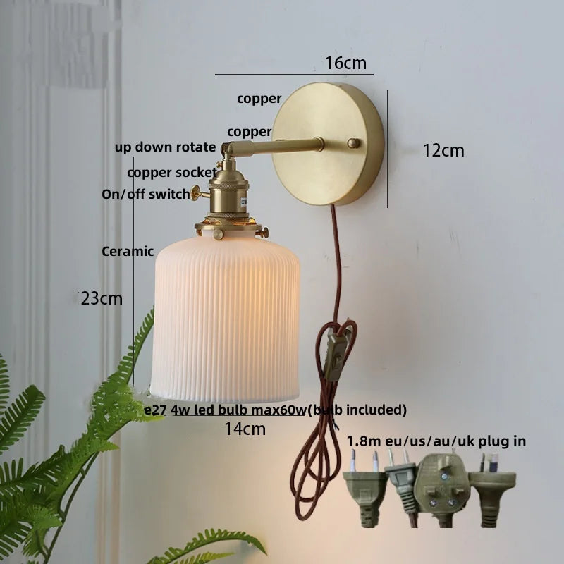DecorBites™ LED Wall Lamp Sconce Up Down Rotate Pull Chain Switch Modern Stair Light Fixtures