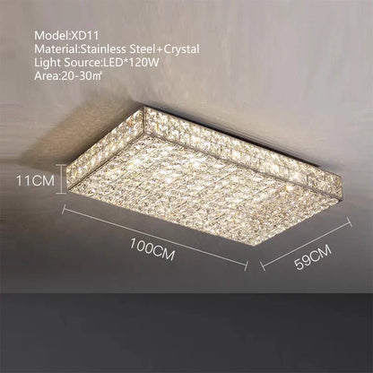 DecorBites™ Crystal LED Rectangle Chandelier for Elegant Home Decor