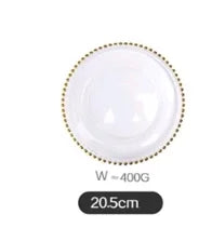Gold Beaded Glass Plate