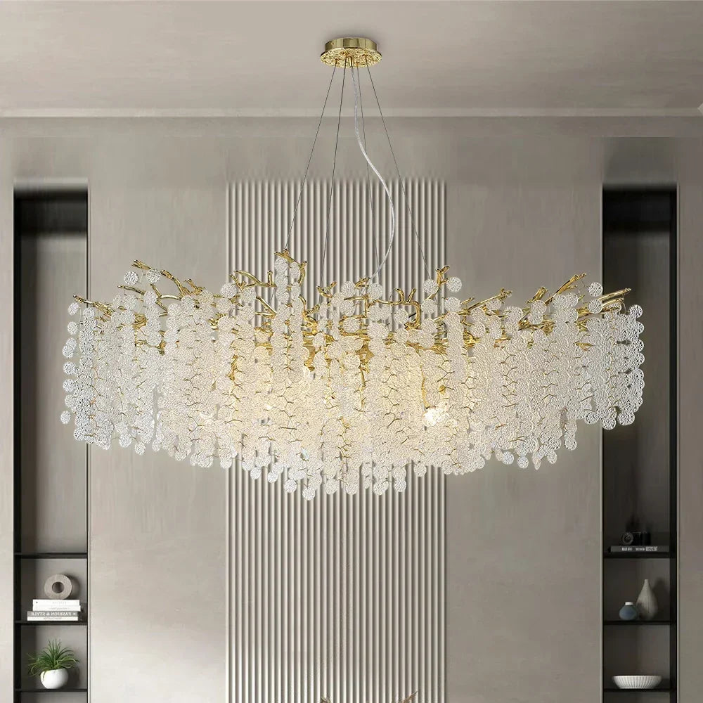 DecorBites™ Golden Money Tree Crystal Chandelier for Elegant Home Décor