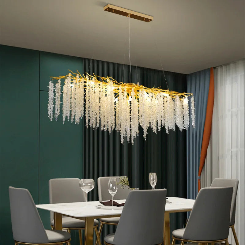 DecorBites™ Crystal Tassel Chandelier Luxury Pendant for Home, Living Room, Dining Room, Hotel Hall