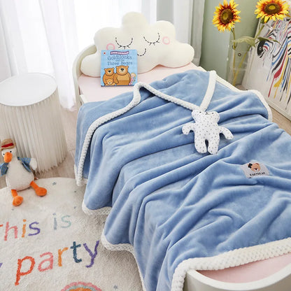 DecorBites™ Kids Flannel Nap Blanket - Lightweight & Cozy Single Bed Cover