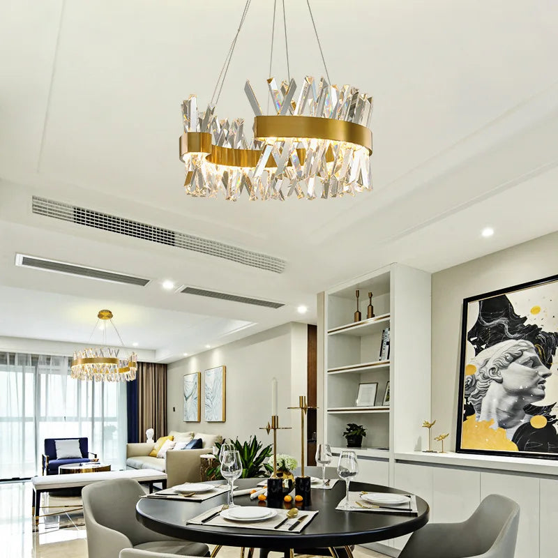 DecorBites™ Gold Metal S Shape Lustre LED Pendant Lamp for Luxe Living & Dining Spaces