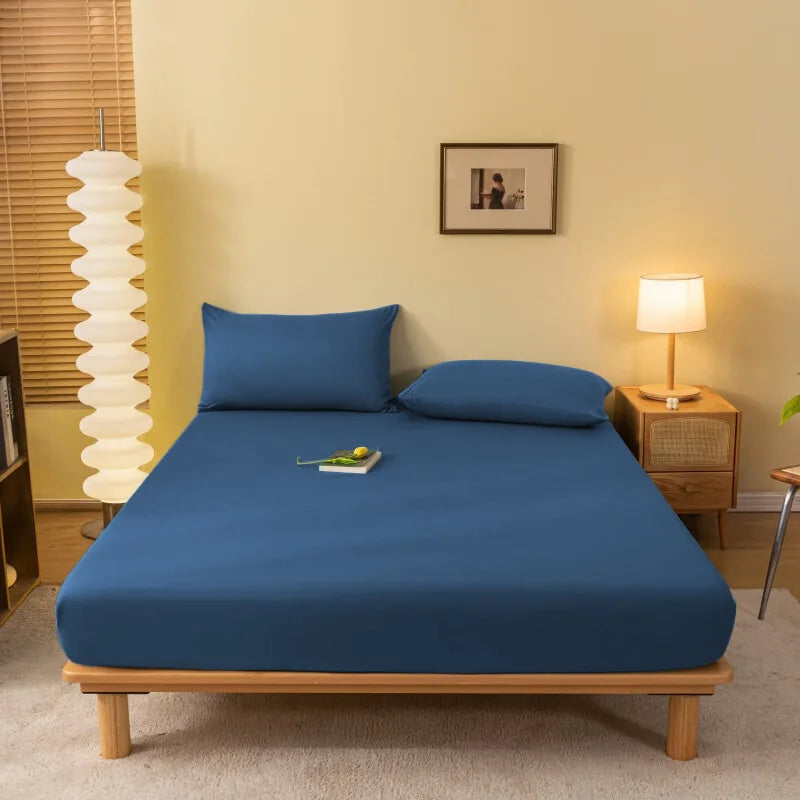 DecorBites™ Cozy Solid Color Fitted Sheet - All Seasons Mattress Cover