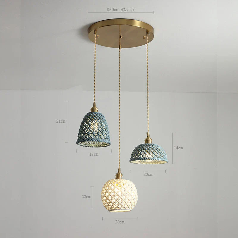 DecorBites™ Ceramic LED Pendant Lights: Modern Copper Hanging Lamp for Home Indoor Lighting
