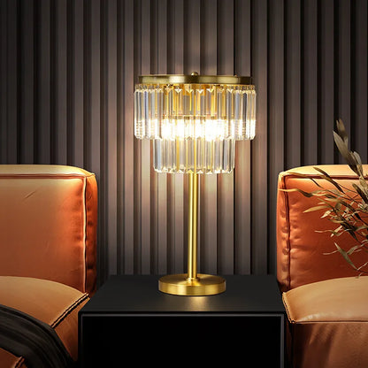 DecorBites™ Crystal Brass Floor Lamp: Modern Nordic Style LED Standing Light