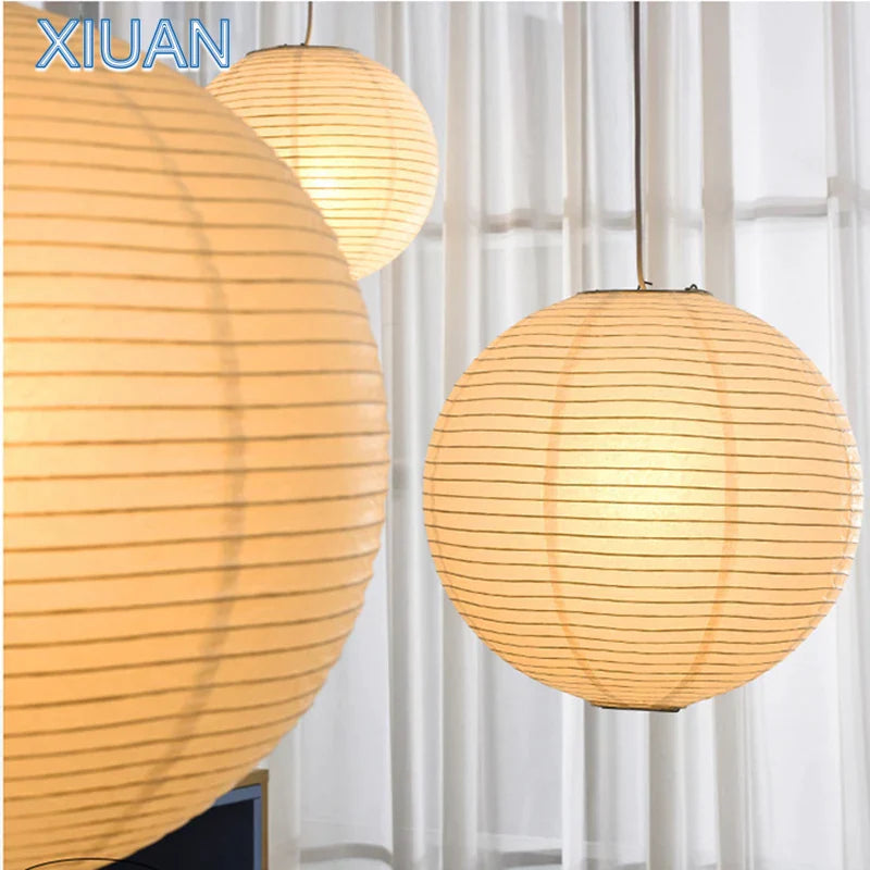 DecorBites™ Japanese Style LED E27 Round Ball Pendant Lamp for Home Decor
