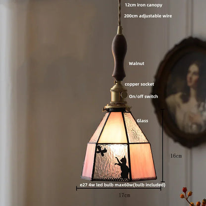 DecorBites™ Colorful Glass Tiffany Style LED Pendant Lamp, Modern Hanging Light Fixture
