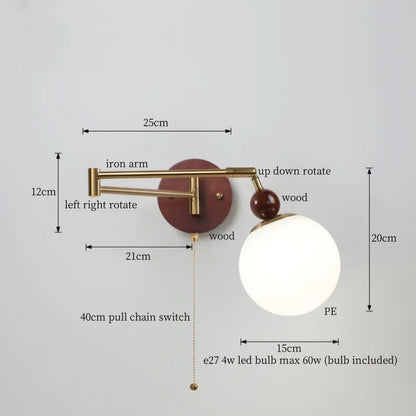 DecorBites™ Creamy Iron LED Wall Lamp Bedroom Living Room Bathroom Mirror Stair Light