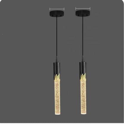 DecorBites™ Crystal LED Pendant Light: Modern Hanging Bar Lamp for Bedroom, Living Room, & Home Decor