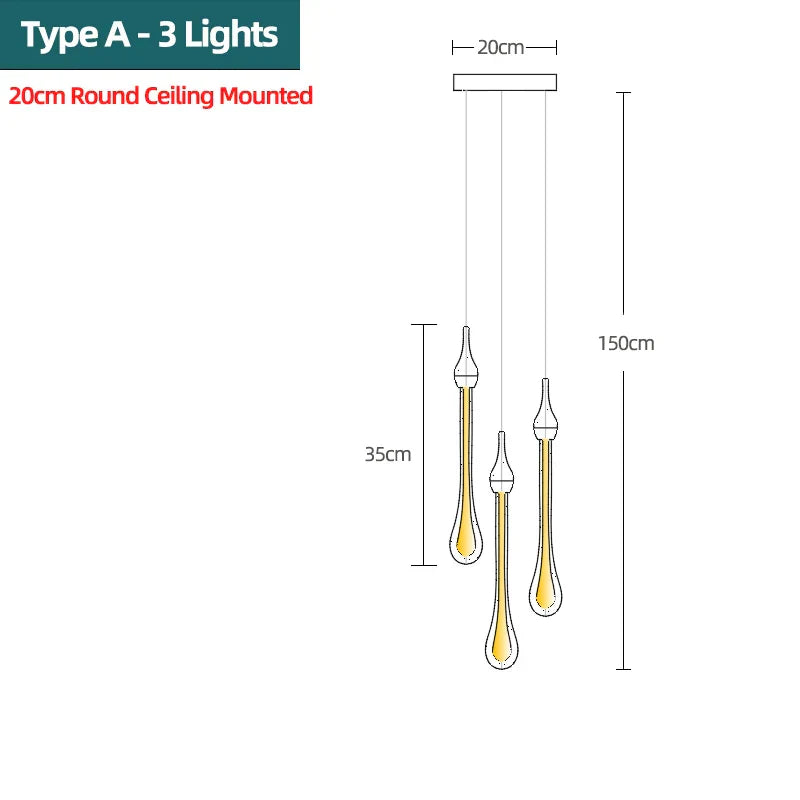 DecorBites™ Crystal Water Drop Chandeliers: Modern Luxury LED Lighting for Bedroom, Bar & Decor