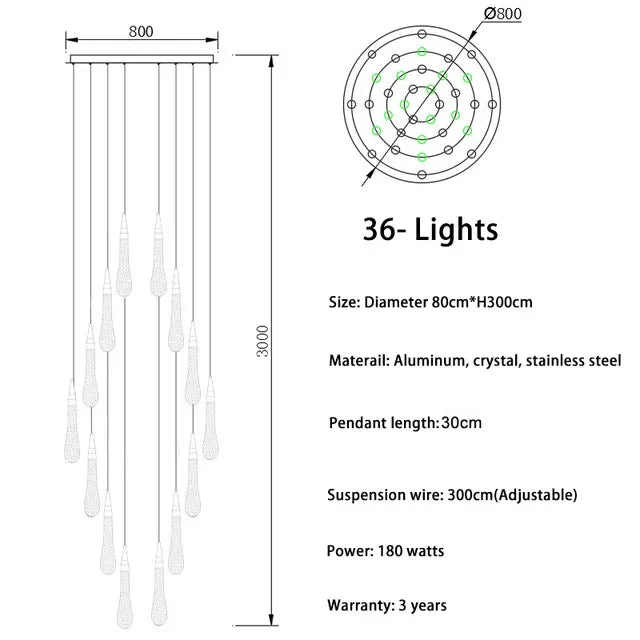 DecorBites™ Crystal LED Chandelier: Elegant Lighting for Home, Restaurant, and Bar