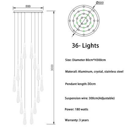 DecorBites™ Crystal LED Chandelier: Elegant Lighting for Home, Restaurant, and Bar