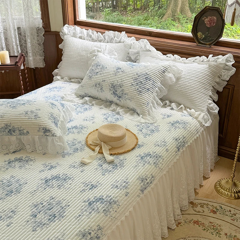 Cotton Ruffles Bed Skirt Set