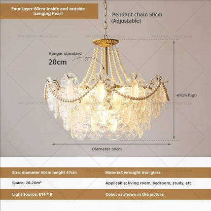 DecorBites™ Cream Wind Crystal Chandelier - Elegant French Design for Luxury Living Spaces