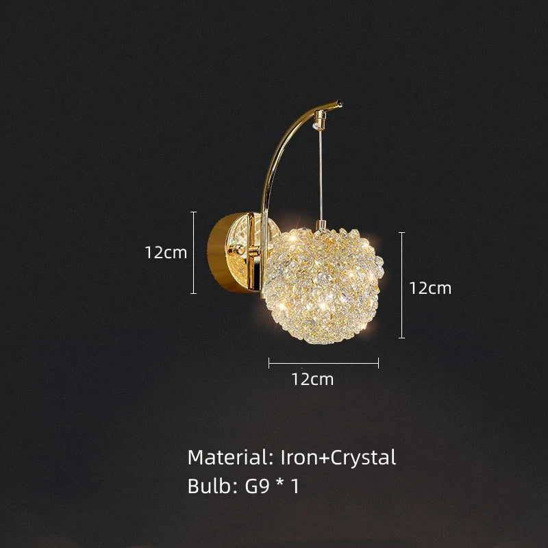 DecorBites™ Crystal Gold Ceiling Light for Bedroom Dining Room G9 Bulb