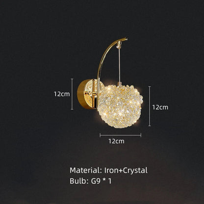 DecorBites™ Crystal Wall Lamp: Gold Metal, G9 Bulb, Adjustable Wire Drop, Elegant Lighting