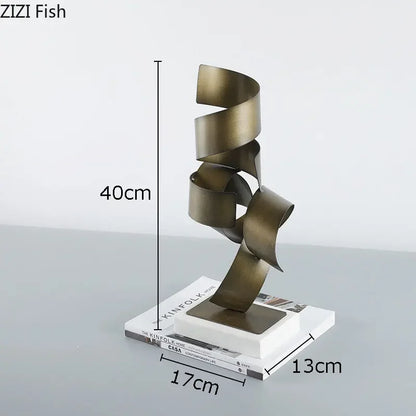 DecorBites™ Irregular Crimp Metal Ornaments: Creative Twist Sculpture Artwork for Aesthetic Room Decor