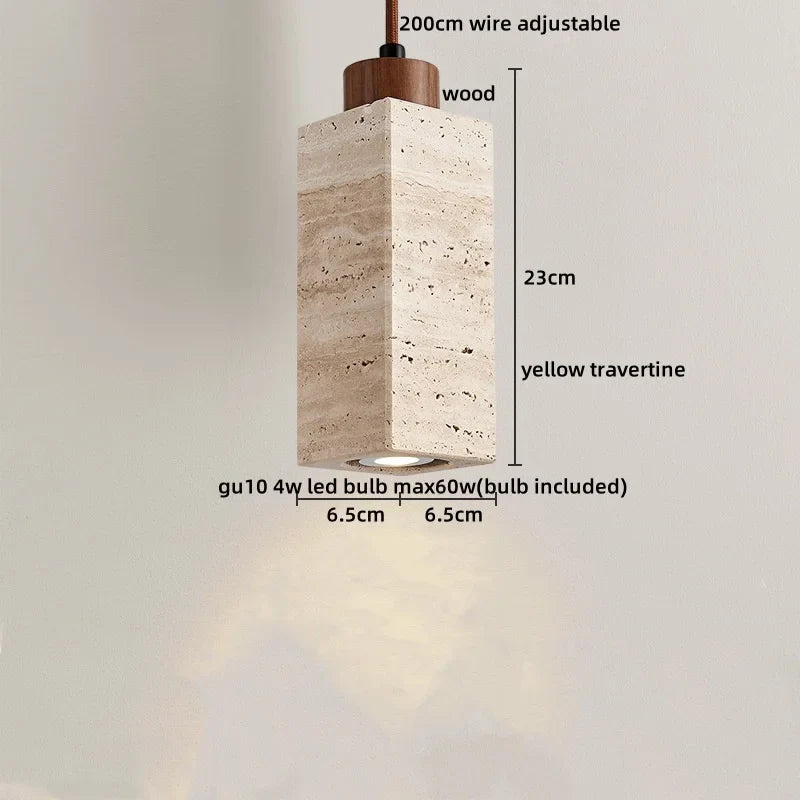 DecorBites™ LED Yellow Travertine Hanging Lamp for Home Decor and Lighting Fixtures
