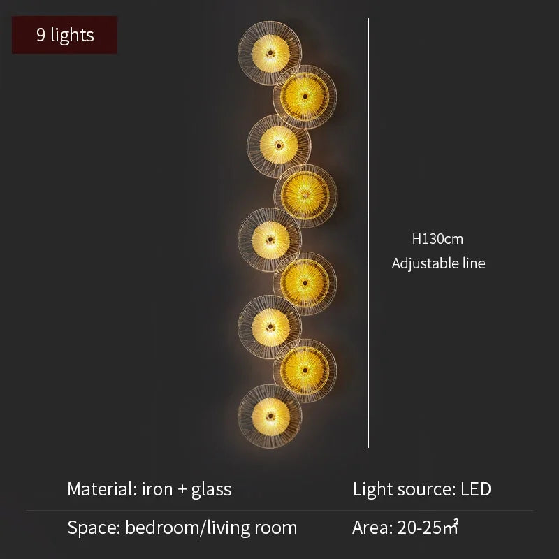DecorBites™ Crystal Wall Lamp for TV Background Bedroom LED Sconces- Living Room Aisle.