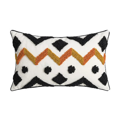 DecorBites™ Geometric Embroidery Cushion Cover with Tassel, Home Decor Pillowcase, Various Sizes