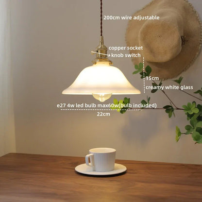 DecorBites™ Glass Copper Pendant Light Modern LED Hanging Light for Home Decor