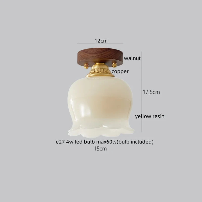 DecorBites™ Cotton Shape LED Ceiling Lamp - Cream. Nordic Style, Hallway Balcony Porch Light.