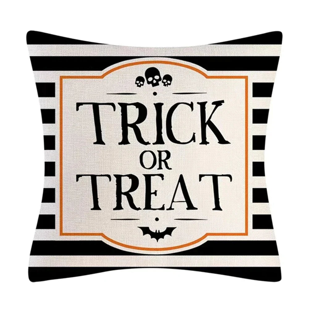 Linen Trick Treat Cushion Cover