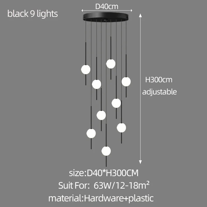 DecorBites™ Creative LED Chandeliers: Luxurious Design for Living Rooms, Large Lighting Fixtures for Staircases