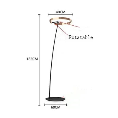 DecorBites™ Circular Luminescence LED Floor Lamp for Elegant Living Spaces